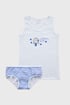 SET Mädchen-Unterhemd und Slip Bamboline 146_set_02 - weiß-blau