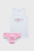 SET Dekliška spodnja majica in hlačke Bamboline 146_set_03 - bela-roza