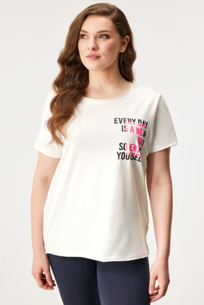 T-Shirt aus Baumwolle ONLY Carmakoma Quote