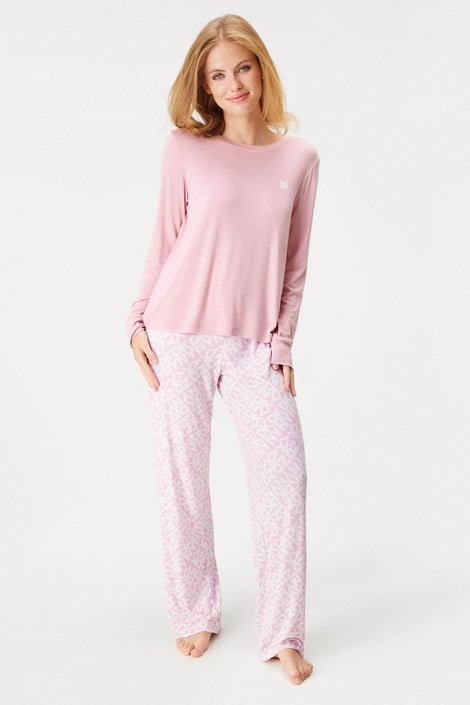 Dámske pyžamo DKNY Timeless Styles s dlhými nohavicami ružová