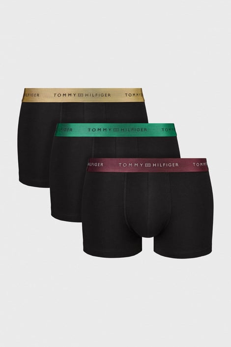 3PACK Tommy Hilfiger METALLIC WB pamut boxeralsó fekete-zöld-sárga