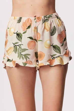 Kratke ženske hlače za spavanje Hunkemöller Satin Fruit