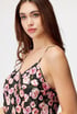 Dámsky pyžamový top Satin Ruffle Flower 199395_tri_03 - čierno-ružová