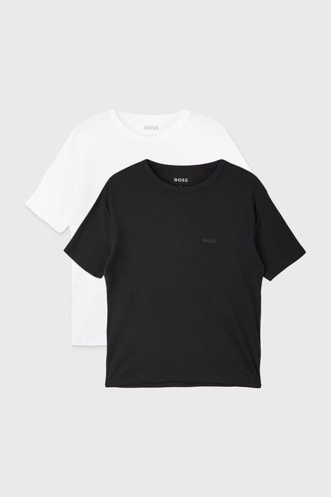 2PACK Bawełniany T-shirt męski HUGO BOSS Rib czarny-biały