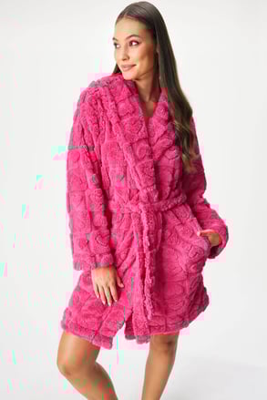 Warme badjas Valentine kort met capuchon Warme badjas Valentine kort met capuchon