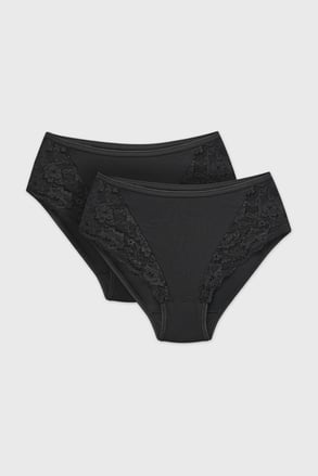 2PACK Klasické nohavičky Bella s vysokým pásom