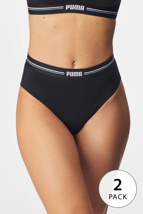 2PACK класически бикини Puma Black с висока талия