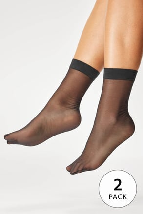 2PACK Plus size magas szárú nejlonzokni 20 DEN