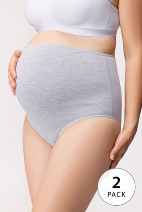 2PACK Těhotenské kalhotky Mama Belly vyšší