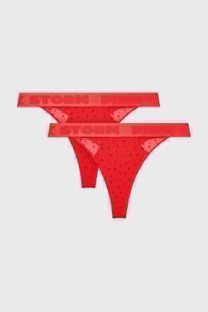 2PACK Tanga PINK STORM Lovecode se zvýšeným pasem