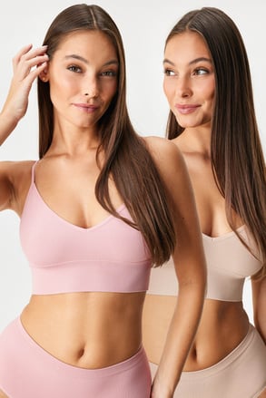 2PACK bralettes RIB zonder beugel