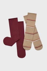 2PACK OROBLÚ Twins Plain and Stripes magasszárú zokni