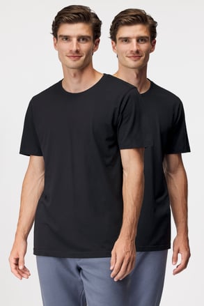 2 PACK čiernych tričiek bugatti O-neck