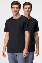 2 PACK zwarte T-shirts bugatti O-neck