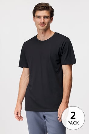 2 PACK zwarte T-shirts bugatti O-neck