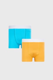 2 PACK niebiesko-żółtych chłopięcych bokserek Basic