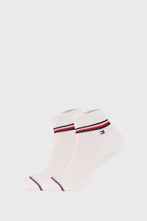 2 PACK bijelih čarapa do gležnja Tommy Hilfiger Iconic