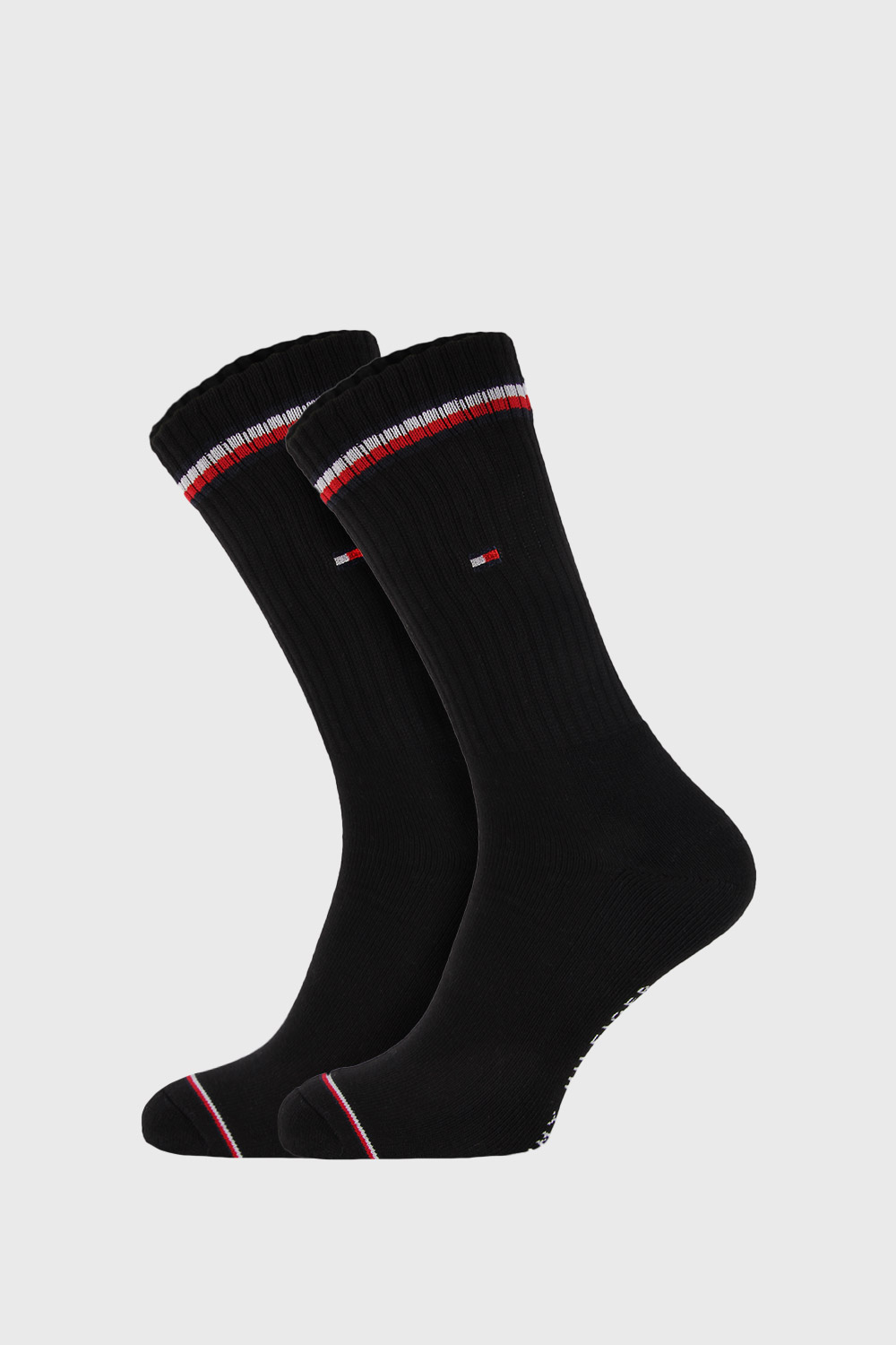 2 PACK crnih visokih čarapa Tommy Hilfiger Iconic | Astratex.hr