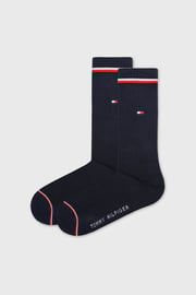 2 PACK modrých vysokých ponožek Tommy Hilfiger Iconic