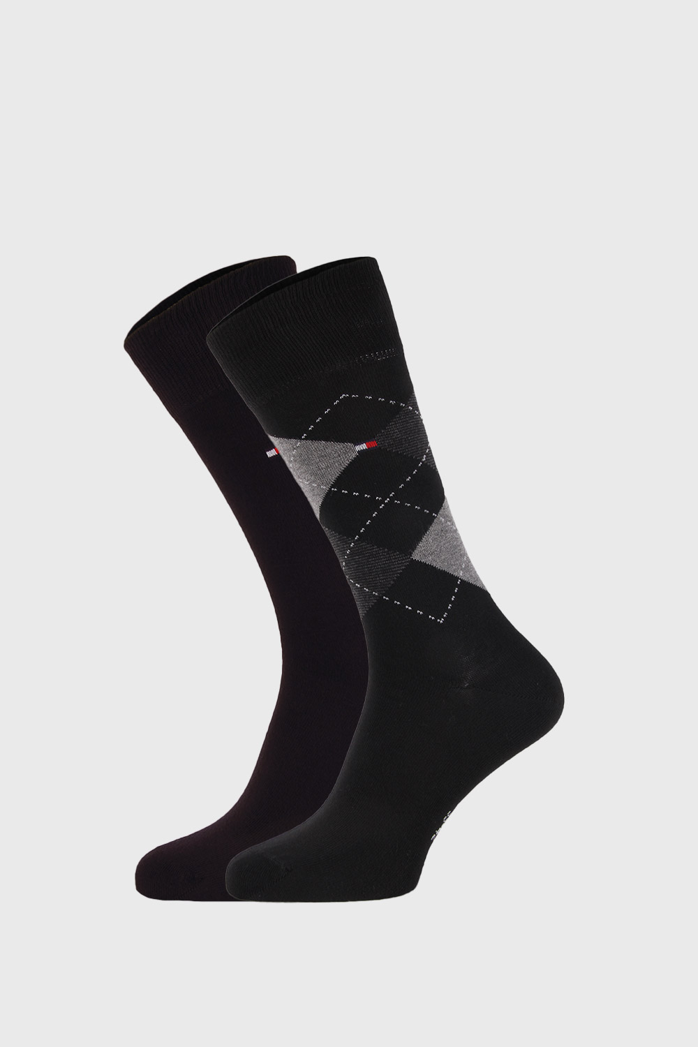 2 PACK černých ponožek Tommy Hilfiger Check | Astratex.cz