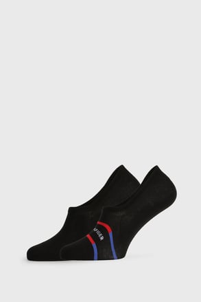 2 PACK černých nízkých ponožek Tommy Hilfiger Breton