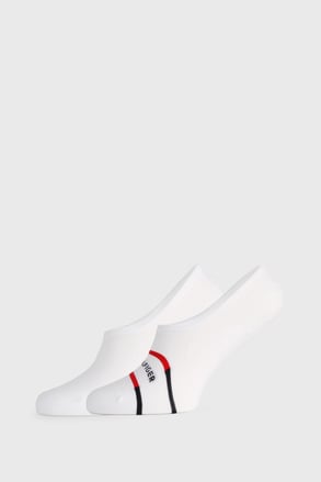 2 PACK bílých nízkých ponožek Tommy Hilfiger Breton