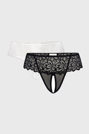 2PACK Tanga erotyczne Katie z otwartym krokiem