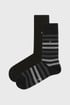 2 PACK čiernych ponožiek Tommy Hilfiger Duo Stripe 2p47200101blk_pon_05