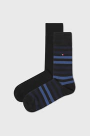 2 PACK tmavo modrých ponožiek Tommy Hilfiger Duo Stripe