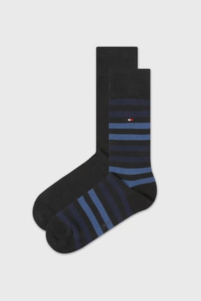 2er-PACK dunkelblaue Socken Tommy Hilfiger Duo Stripe