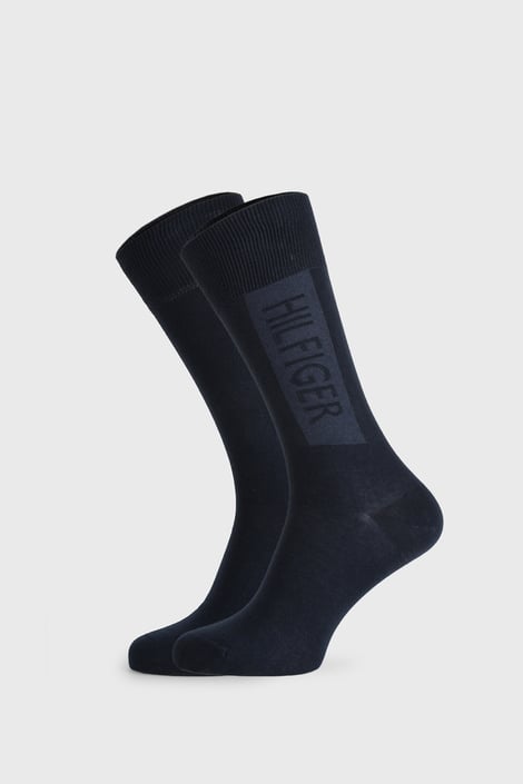 2 PACK tmavě modrých ponožek Tommy Hilfiger Logo Block