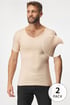 2PACK Nevidna majica za pod srajco MEN-A z blazinicami za znoj 2pATXmen_201_tri_01 - bež