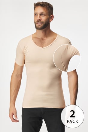 2PACK Tricou invizibil sub cămașă MEN-A cu benzi de transpirație