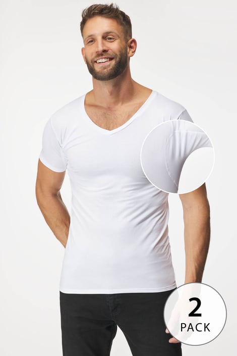 2PACK Niewidoczny T-shirt pod koszulę MEN-A z panelami przeciwpotnymi 2PACK Niewidoczny T-shirt pod koszulę MEN-A z panelami przeciwpotnymi