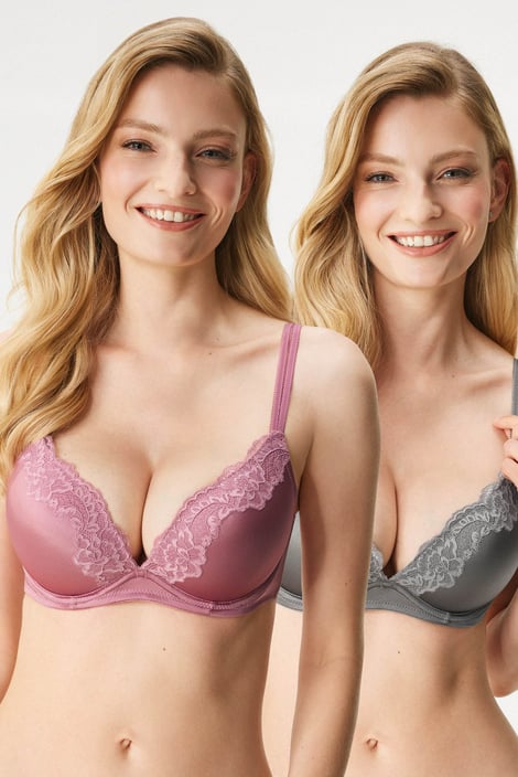 2PACK Modrček Origins Shiny Micro Push-Up Plunge