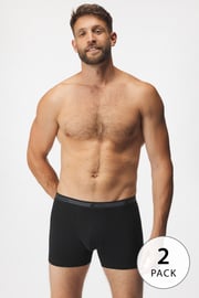 2er-PACK schwarze Boxershorts, längeres Bein UOMO