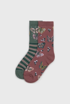 2 PACK čarapa za djevojčice Butterflies time