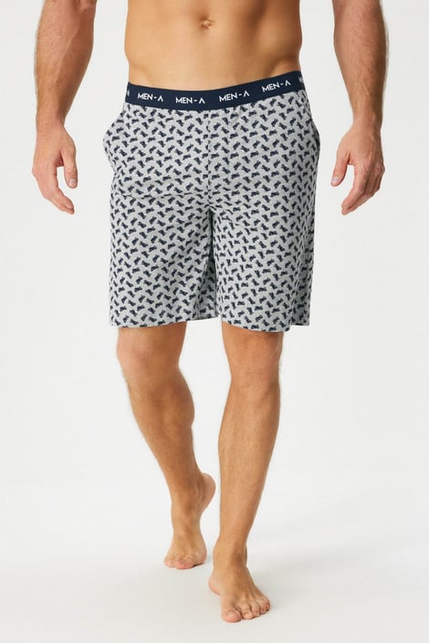 Herren-Baumwoll-Pyjamashorts MEN-A Carl Grau
