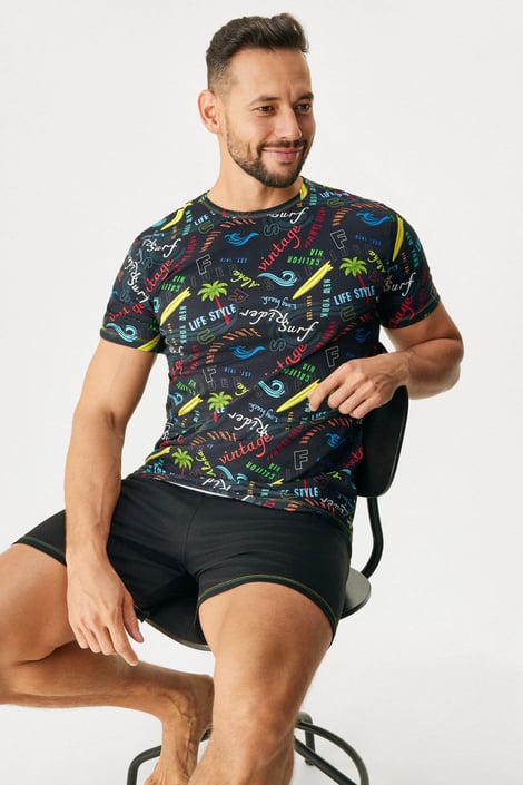 Pijama de bumbac pentru bărbați Surf cu pantaloni scurți