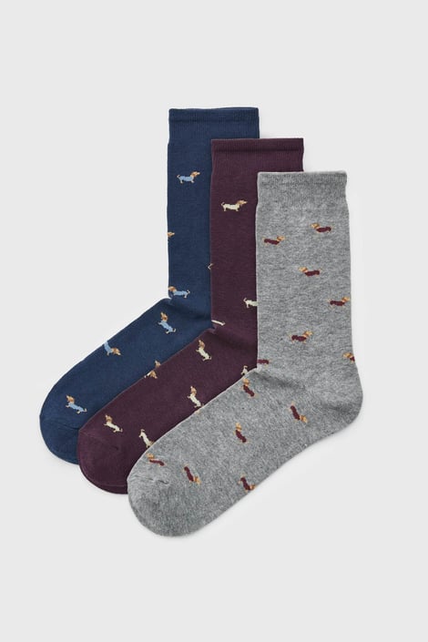 3PACK Finnegan magasszárú zokni