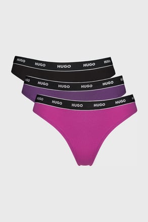 Набір із 3 стрінгів HUGO Triplet Purple