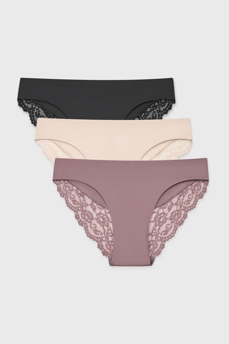 3PACK Bikiny kalhotky Simple Lace