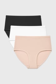 3PACK Klasické kalhotky Pure se zvýšeným pasem bavlněné