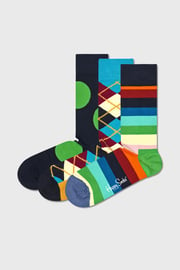 3 PACK къси чорапи Happy Socks Classics
