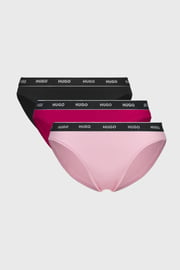 3PACK класически бикини HUGO Triplet Pink