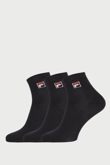 3 PACK crnih čarapa do gležnja FILA