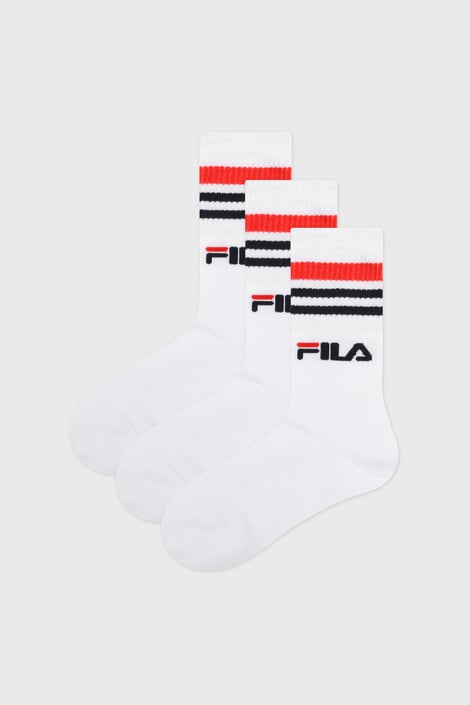 3 PACK FILA Street zokni, magasított - fehér