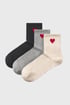 3 PACK Ponožky ONLY Heart členkové 3p15316648_pon_02 - viacfarebná