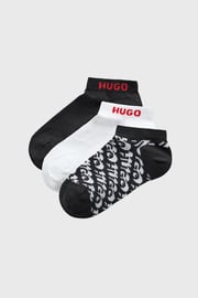 3PACK Ponožky HUGO Logo Allover