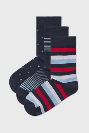 3PACK Ponožky Stripe vysoké